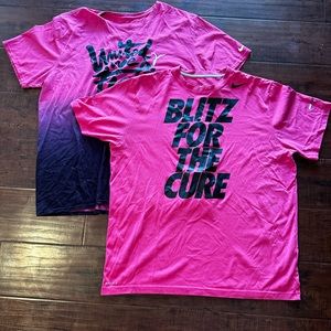 2 Nike dri fit shirts bundle - breast cancer awareness